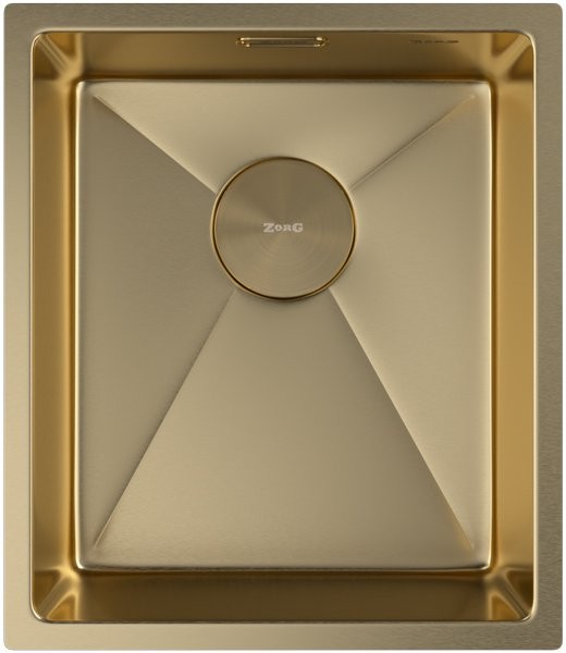 Мойка кухонная Zorg ZEROX 38 U / IF PVD GOLD 44x38 матовое золото Мойка кухонная Zorg ZEROX 38 U / IF PVD GOLD 44x38 матовое золото