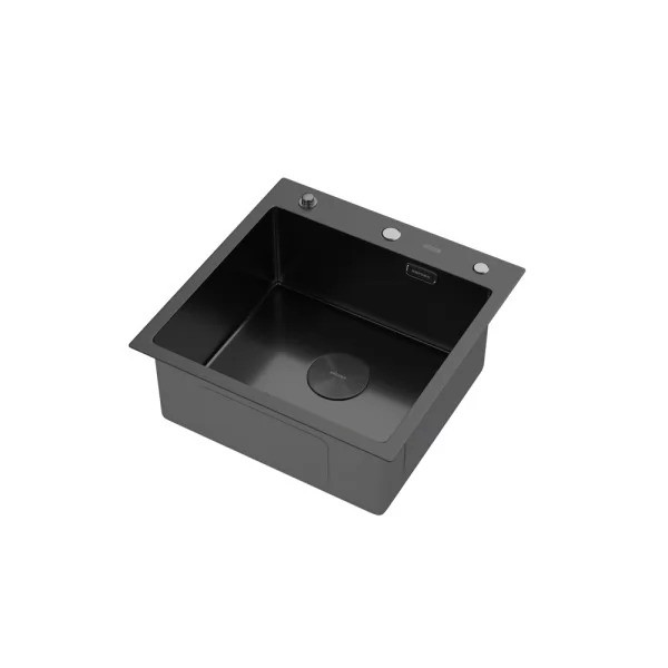 Мойка кухонная Arfeka ECO AR 500*500 POP-UP+CL G+DS BLACK DECOR VOLCANIC Мойка кухонная Arfeka ECO AR 500*500 POP-UP+CL G+DS BLACK DECOR VOLCANIC