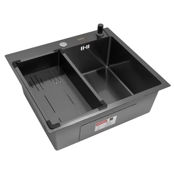 Мойка кухонная Arfeka ECO AR 550*500+CL AR G+DS AR BLACK Мойка кухонная Arfeka ECO AR 550*500+CL AR G+DS AR BLACK