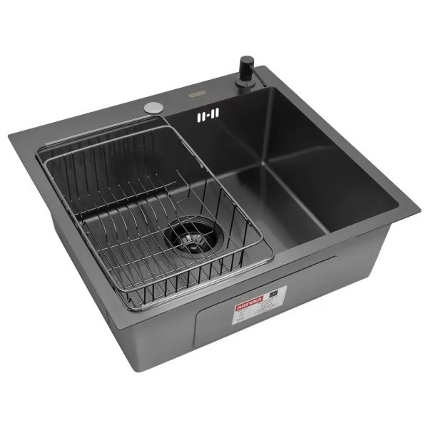Мойка кухонная Arfeka ECO AR 550*500+CL AR F+DS AR BLACK Мойка кухонная Arfeka ECO AR 550*500+CL AR F+DS AR BLACK