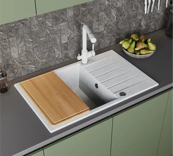 Мойка кухонная Polygran DEKA 780 78x50 светло-серый Мойка кухонная Polygran DEKA 780 78x50 светло-серый