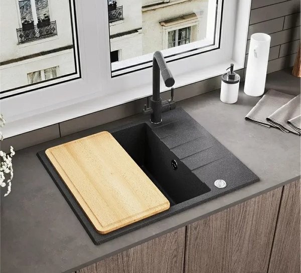 Мойка кухонная Polygran DEKA 600 60x50 черный Мойка кухонная Polygran DEKA 600 60x50 черный