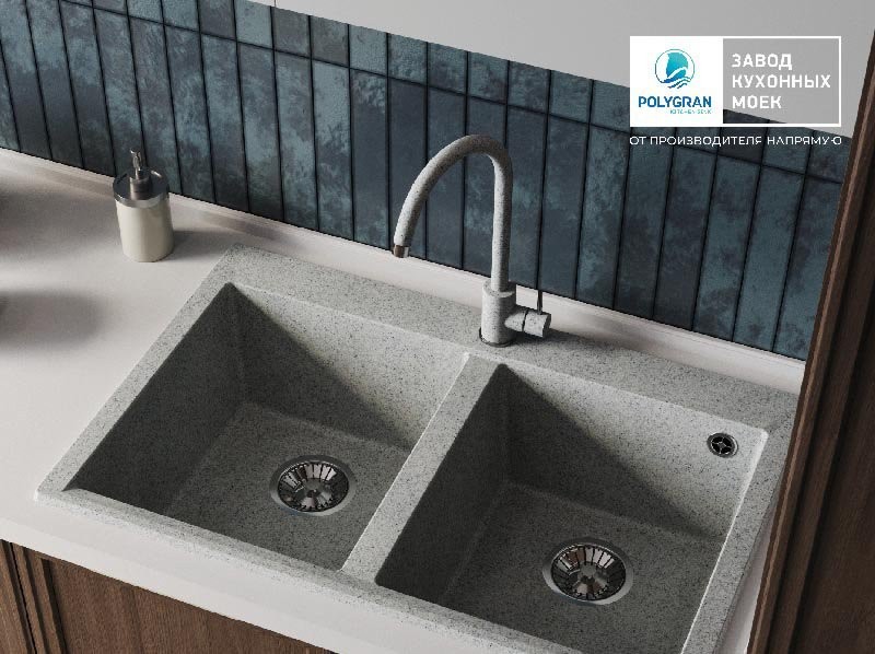 Мойка кухонная Polygran Brig 790 79x50 светло-серый Мойка кухонная Polygran Brig 790 79x50 светло-серый
