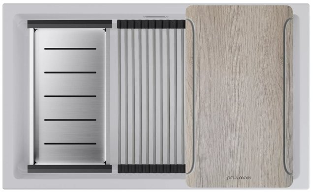 Мойка кухонная Paulmark LUMI-MULTI SINK 74 UNI 74x45 белый Мойка кухонная Paulmark LUMI-MULTI SINK 74 UNI 74x45 белый