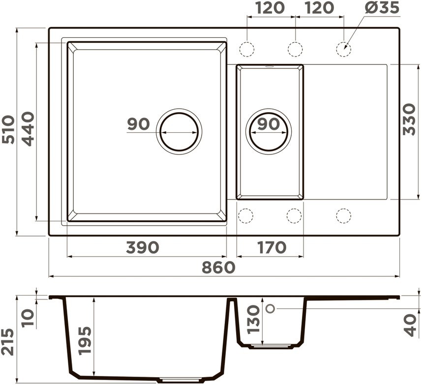 Мойка кухонная OMOIKIRI Bosen 86-2-BL 86x51 черный Мойка кухонная OMOIKIRI Bosen 86-2-BL 86x51 черный