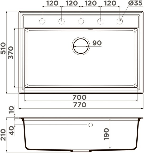 Мойка кухонная Omoikiri Daisen 4993628 77x51 серый Мойка кухонная Omoikiri Daisen 4993628 77x51 серый