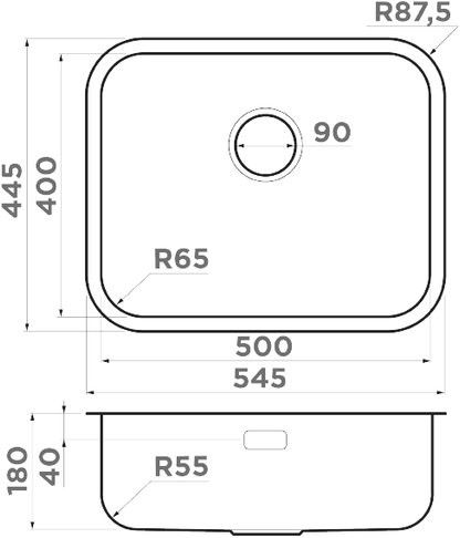 Мойка кухонная из н/с OMOIKIRI Omi 54-U/IF-IN 54.5x44.5 нержавеющая сталь Мойка кухонная из н/с OMOIKIRI Omi 54-U/IF-IN 54.5x44.5 нержавеющая сталь