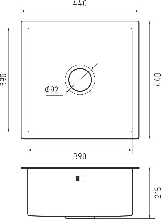 Мойка кухонная GranFest Metal 4444 PVD 44x44 графит Мойка кухонная GranFest Metal 4444 PVD 44x44 графит