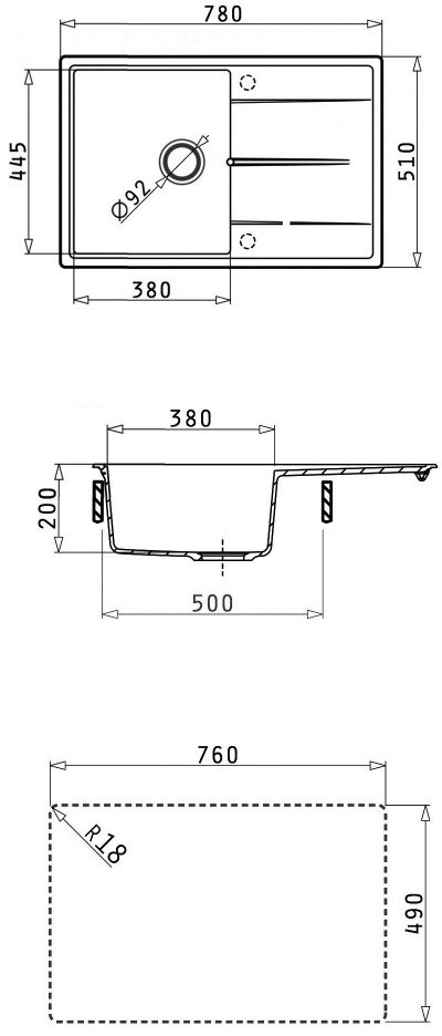 Мойка кухонная Abber Quarz AQ2904W 78x51 белый Мойка кухонная Abber Quarz AQ2904W 78x51 белый