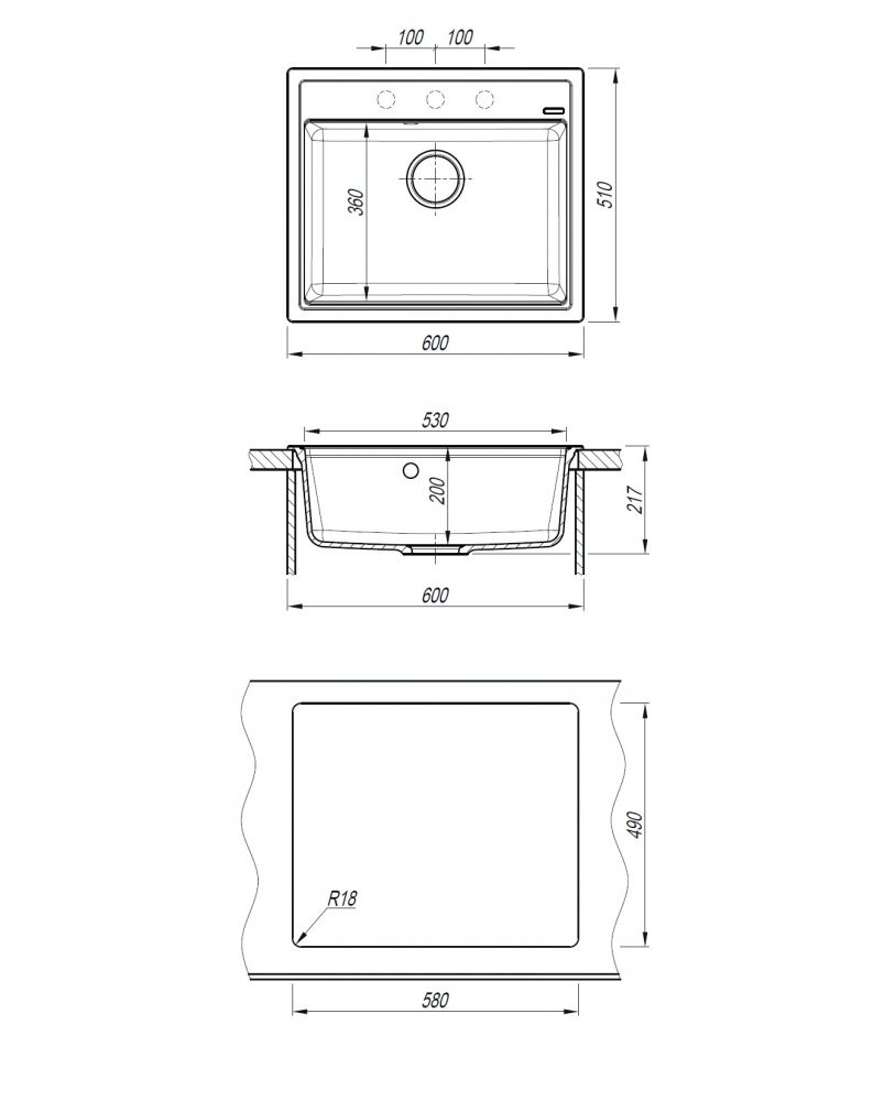 Мойка кухонная Abber Quarz AQ2902S 60x51 песочный Мойка кухонная Abber Quarz AQ2902S 60x51 песочный