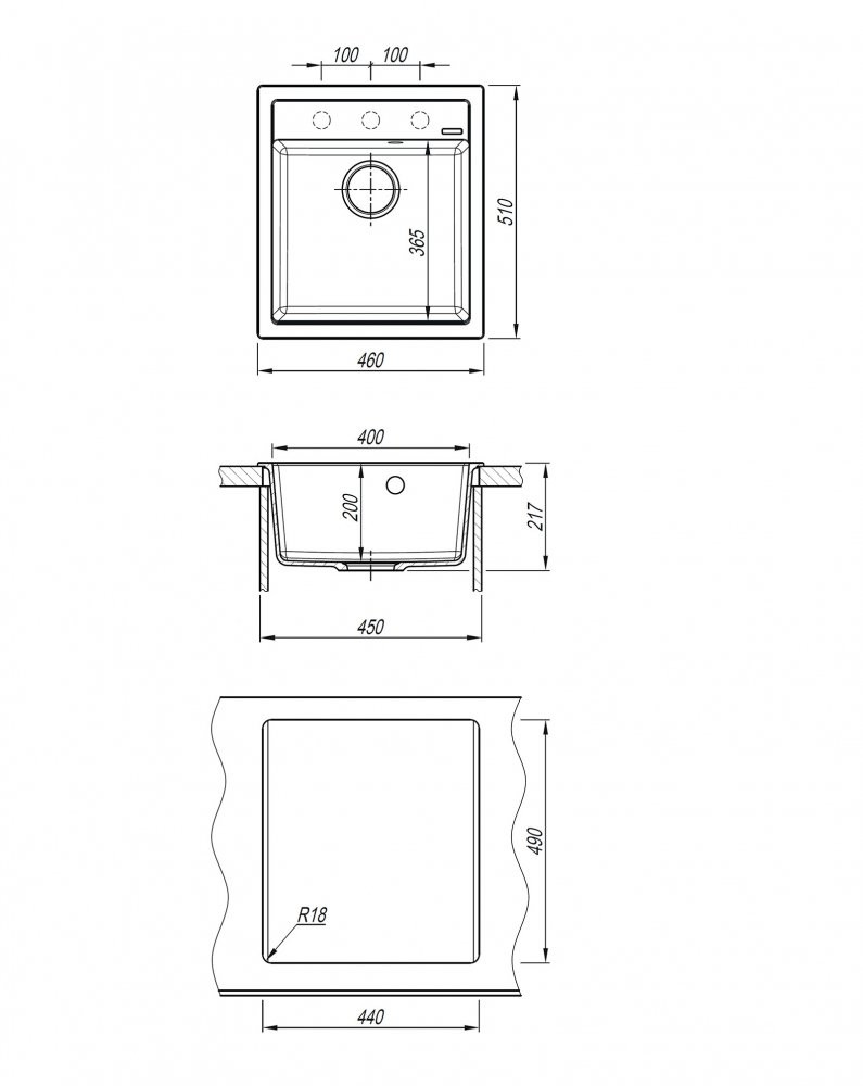 Мойка кухонная Abber Quarz AQ2901W 46x51 белый Мойка кухонная Abber Quarz AQ2901W 46x51 белый