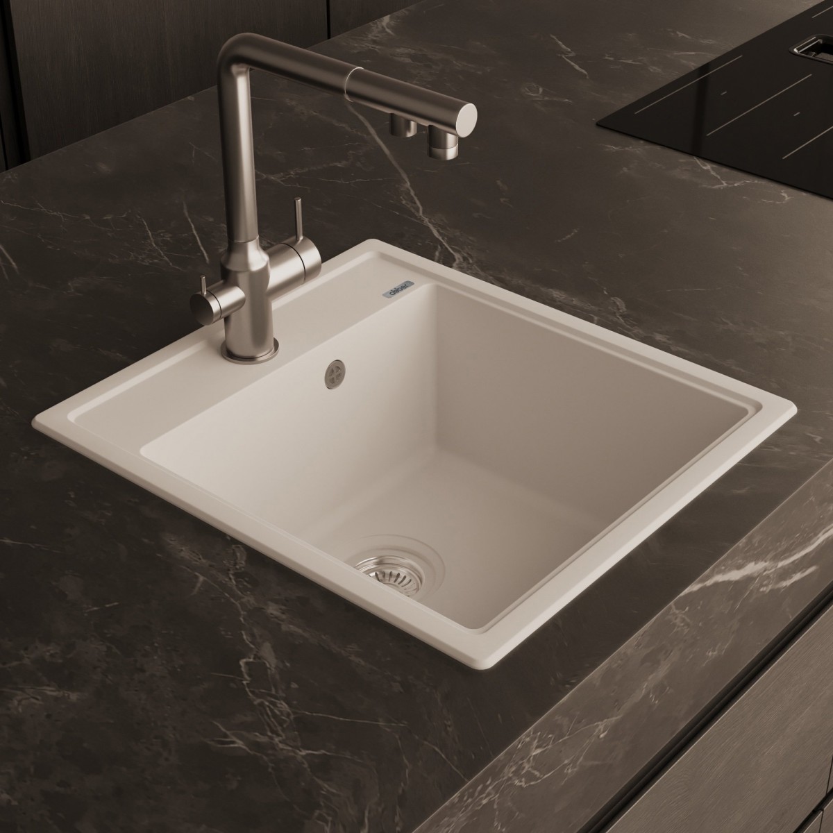 Мойка кухонная Abber Quarz AQ2901W 46x51 белый Мойка кухонная Abber Quarz AQ2901W 46x51 белый