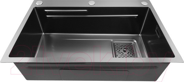 Мойка кухонная STELLAR Decor S7045NB-A-D (нано черный, c доской) Мойка кухонная STELLAR Decor S7045NB-A-D (нано черный, c доской)