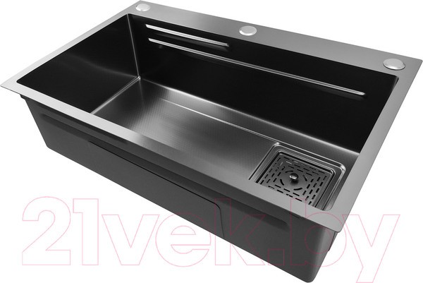 Мойка кухонная STELLAR Decor S7045NB-A-D (нано черный, c доской) Мойка кухонная STELLAR Decor S7045NB-A-D (нано черный, c доской)