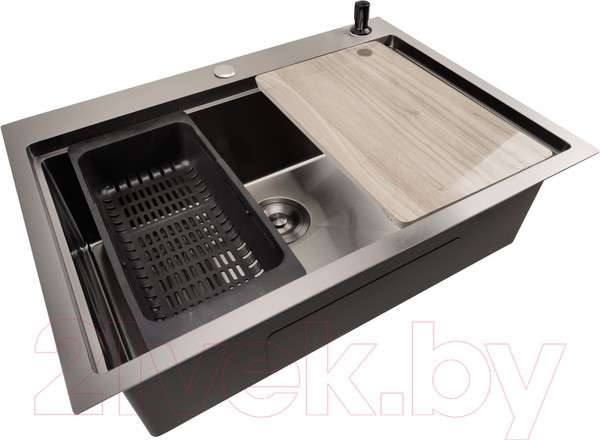 Мойка кухонная STELLAR S7050NB-A (нано черный, c доской) Мойка кухонная STELLAR S7050NB-A (нано черный, c доской)