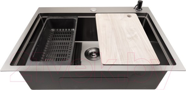Мойка кухонная STELLAR S7050NB-A (нано черный, c доской) Мойка кухонная STELLAR S7050NB-A (нано черный, c доской)
