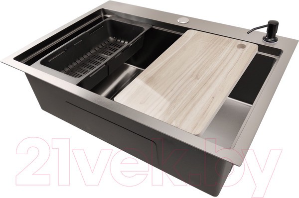 Мойка кухонная STELLAR S6050NB-A (нано черный, c доской) Мойка кухонная STELLAR S6050NB-A (нано черный, c доской)