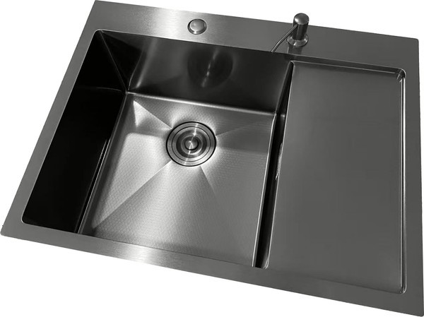 Мойка кухонная STELLAR Decor S6550NB-L-D (нано черный) Мойка кухонная STELLAR Decor S6550NB-L-D (нано черный)