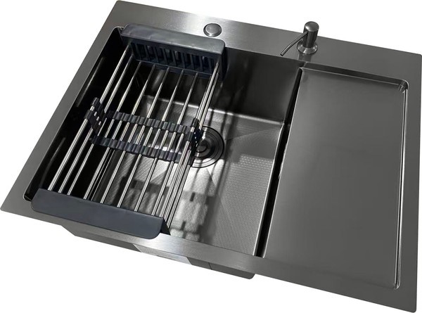 Мойка кухонная STELLAR Decor S6550NB-L-D (нано черный) Мойка кухонная STELLAR Decor S6550NB-L-D (нано черный)