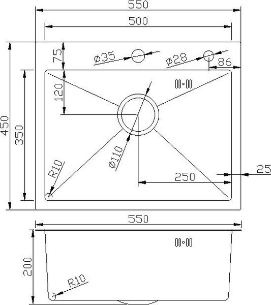 Мойка кухонная Asteria A5545NB-D (черный декор) Мойка кухонная Asteria A5545NB-D (черный декор)