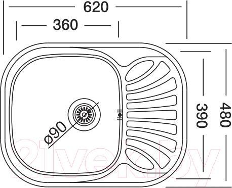Мойка кухонная Kromevye Bianсa EC 305 D Мойка кухонная Kromevye Bianсa EC 305 D