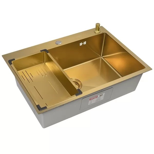 Мойка кухонная Arfeka ECO AR 700*500, коландер G, дозатор GOLD DECOR Мойка кухонная Arfeka ECO AR 700*500, коландер G, дозатор GOLD DECOR