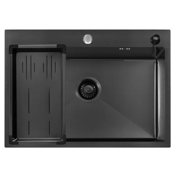 Мойка кухонная Arfeka ECO AR 700*500, коландер G, дозатор BLACK Мойка кухонная Arfeka ECO AR 700*500, коландер G, дозатор BLACK
