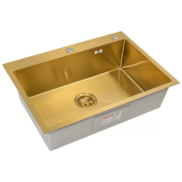 Мойка кухонная Arfeka ECO AR 700*500, коландер, дозатор GOLD Мойка кухонная Arfeka ECO AR 700*500, коландер, дозатор GOLD
