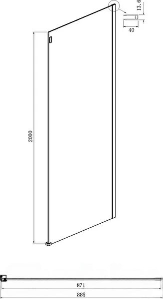 Душевая стенка Ambassador Benefit 90x200 / 90HX Душевая стенка Ambassador Benefit 90x200 / 90HX