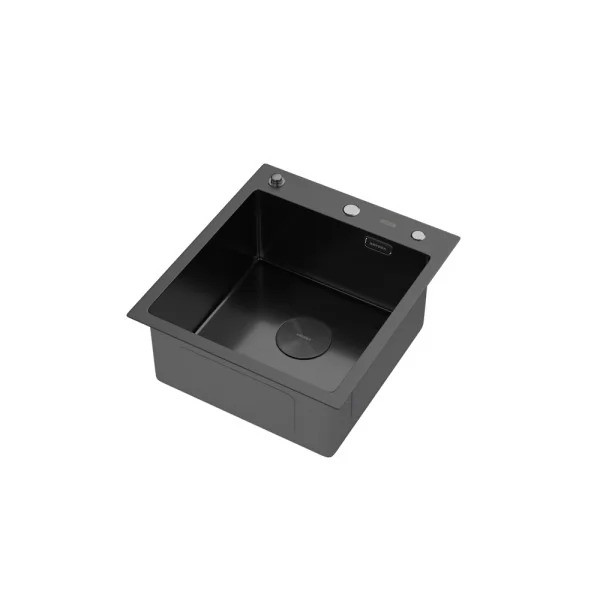 Мойка кухонная Arfeka ECO AR 450*500 POP-UP+RM+DS BLACK DECOR VOLCANIC Мойка кухонная Arfeka ECO AR 450*500 POP-UP+RM+DS BLACK DECOR VOLCANIC