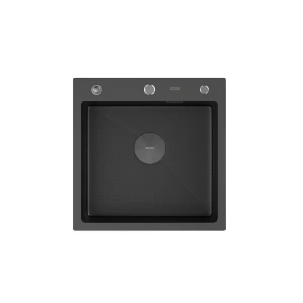 Мойка кухонная Arfeka ECO AR 500*500 POP-UP BLACK PVD NANO DECOR Мойка кухонная Arfeka ECO AR 500*500 POP-UP BLACK PVD NANO DECOR