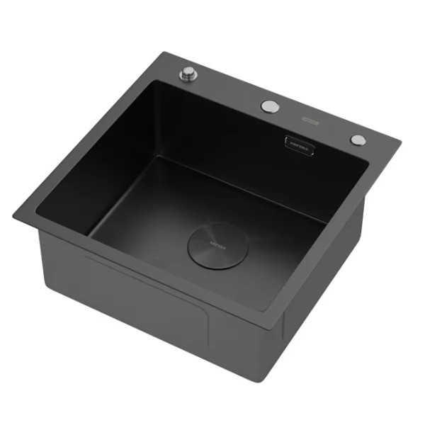 Мойка кухонная Arfeka ECO AR 500*500 POP-UP BLACK PVD NANO Мойка кухонная Arfeka ECO AR 500*500 POP-UP BLACK PVD NANO