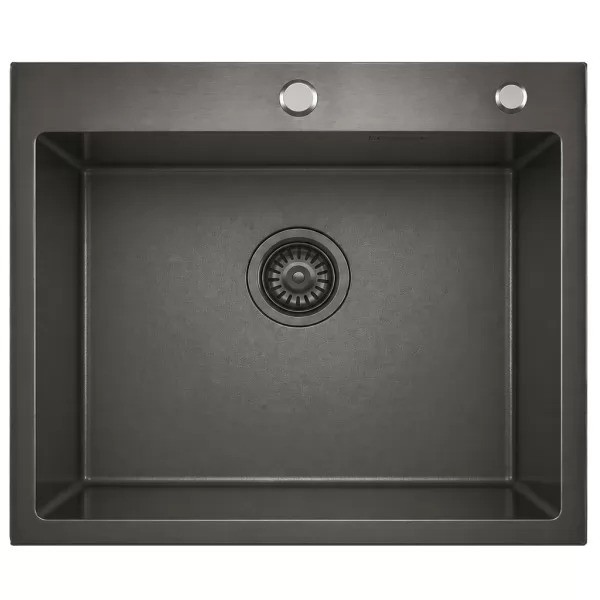 Мойка кухонная Blantek LS-5848STB Stone texture black вороненая сталь Мойка кухонная Blantek LS-5848STB Stone texture black вороненая сталь