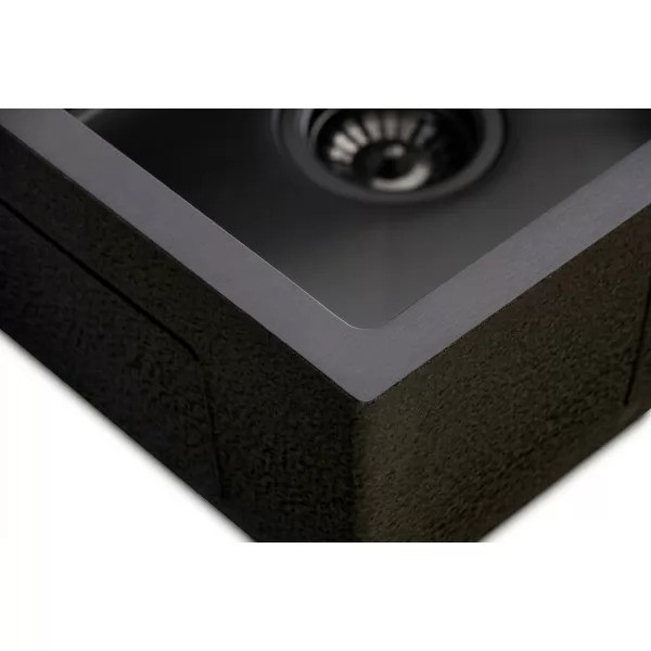 Мойка кухонная Blantek LS-5848STB Stone texture black вороненая сталь Мойка кухонная Blantek LS-5848STB Stone texture black вороненая сталь