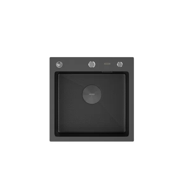 Мойка кухонная Arfeka ECO AR 450*450 POP-UP BLACK PVD NANO DECOR N Мойка кухонная Arfeka ECO AR 450*450 POP-UP BLACK PVD NANO DECOR N