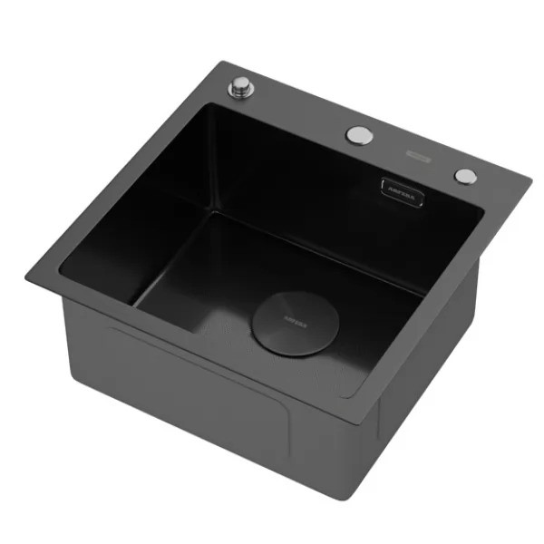 Мойка кухонная Arfeka ECO AR 450*450 POP-UP BLACK PVD DECOR MILLET N Мойка кухонная Arfeka ECO AR 450*450 POP-UP BLACK PVD DECOR MILLET N