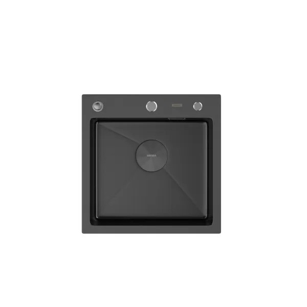 Мойка кухонная Arfeka ECO AR 450*450 POP-UP BLACK PVD DECOR MILLET N Мойка кухонная Arfeka ECO AR 450*450 POP-UP BLACK PVD DECOR MILLET N