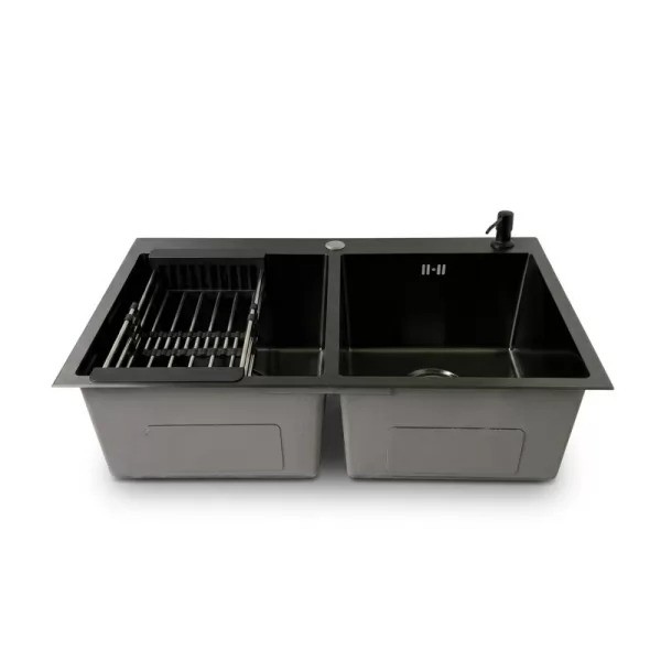 Мойка кухонная Wisent 7850BM-SC Декор Зерно-Графит Мойка кухонная Wisent 7850BM-SC Декор Зерно-Графит