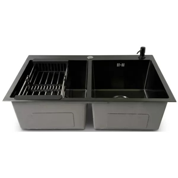 Мойка кухонная Wisent 7850BM-SC Декор Зерно-Графит Мойка кухонная Wisent 7850BM-SC Декор Зерно-Графит
