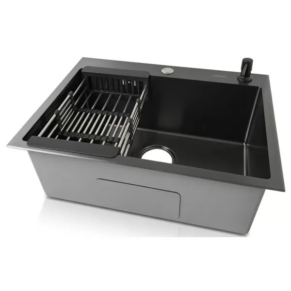 Мойка кухонная Wisent 6050BM-C Декор Зерно-Графит Мойка кухонная Wisent 6050BM-C Декор Зерно-Графит
