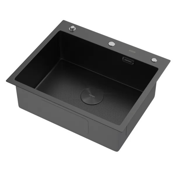 Мойка кухонная Arfeka ECO AR 600*500 POP-UP BLACK PVD NANO DECOR Мойка кухонная Arfeka ECO AR 600*500 POP-UP BLACK PVD NANO DECOR