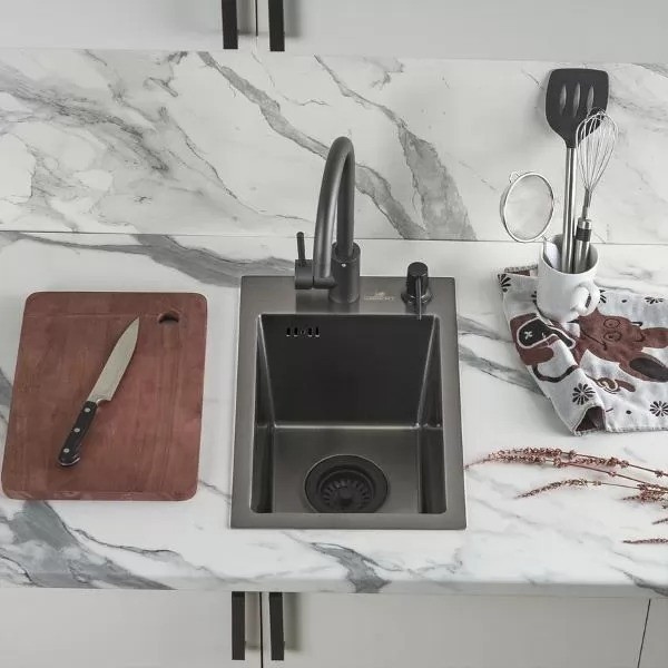 Мойка кухонная Wisent WS-33045B графит Мойка кухонная Wisent WS-33045B графит
