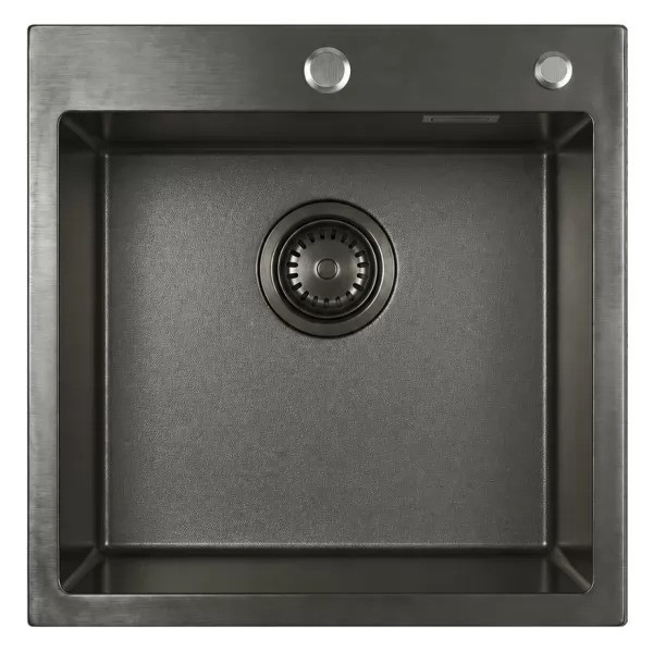 Мойка кухонная Blantek LS-5050STB Stone texture black вороненая сталь Мойка кухонная Blantek LS-5050STB Stone texture black вороненая сталь
