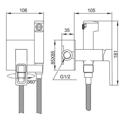 Смеситель Gappo G7217-19 (графит) Смеситель Gappo G7217-19 (графит)