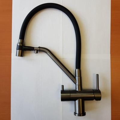 Смеситель Gappo G4398-89 (оружейная сталь + чёрный) Смеситель Gappo G4398-89 (оружейная сталь + чёрный)