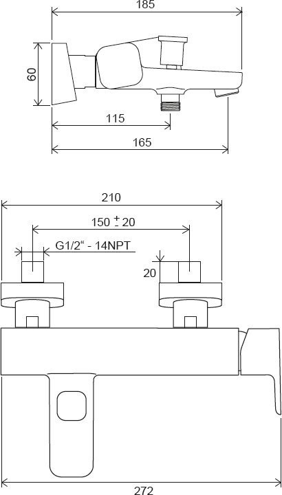 Смеситель для ванны Ravak 10° Free TD F 022.00/150 хром Смеситель для ванны Ravak 10° Free TD F 022.00/150 хром