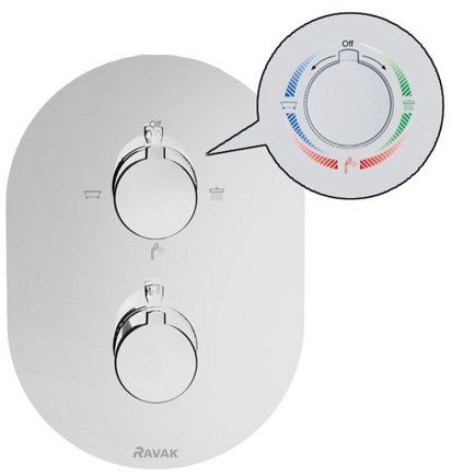 Смеситель для ванны Ravak Chrome CR 067.00 термостатический Смеситель для ванны Ravak Chrome CR 067.00 термостатический