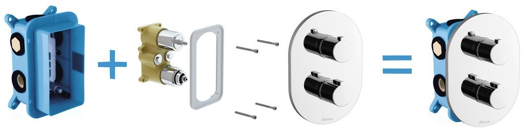Смеситель для ванны Ravak Chrome CR 067.00 термостатический Смеситель для ванны Ravak Chrome CR 067.00 термостатический