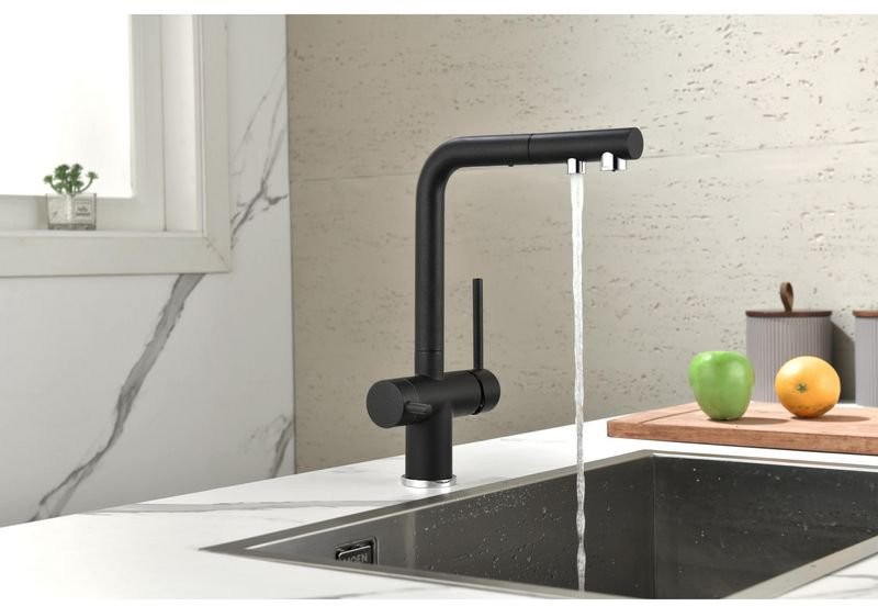 Смеситель для кухни PAULMARK Serpentine Se213222-418(BLM) черный металлик Смеситель для кухни PAULMARK Serpentine Se213222-418(BLM) черный металлик