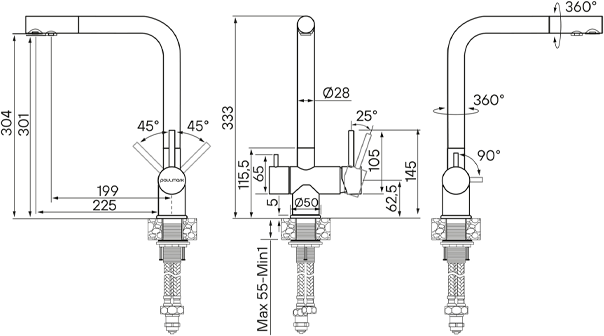 Смеситель для кухни PAULMARK Skalen Sk213020-431 с подключением для фильтра белый металлик Смеситель для кухни PAULMARK Skalen Sk213020-431 с подключением для фильтра белый металлик